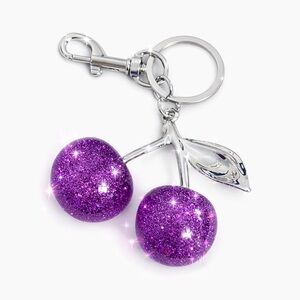 Sparkling Purple Cherry Keychain